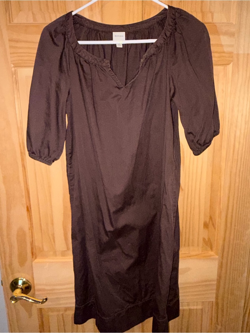 Merona Brown V-Neck Midi Dress